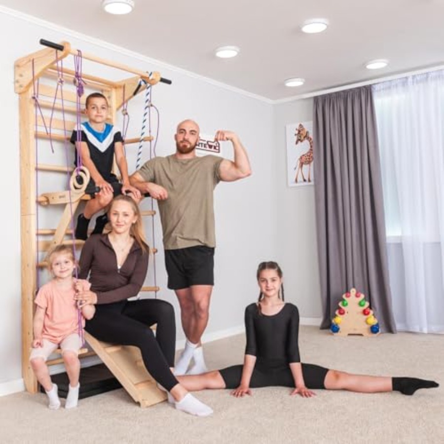 Swedish Ladder Wall Bars with  - огляд і ціна Gymnastic Ring Wood