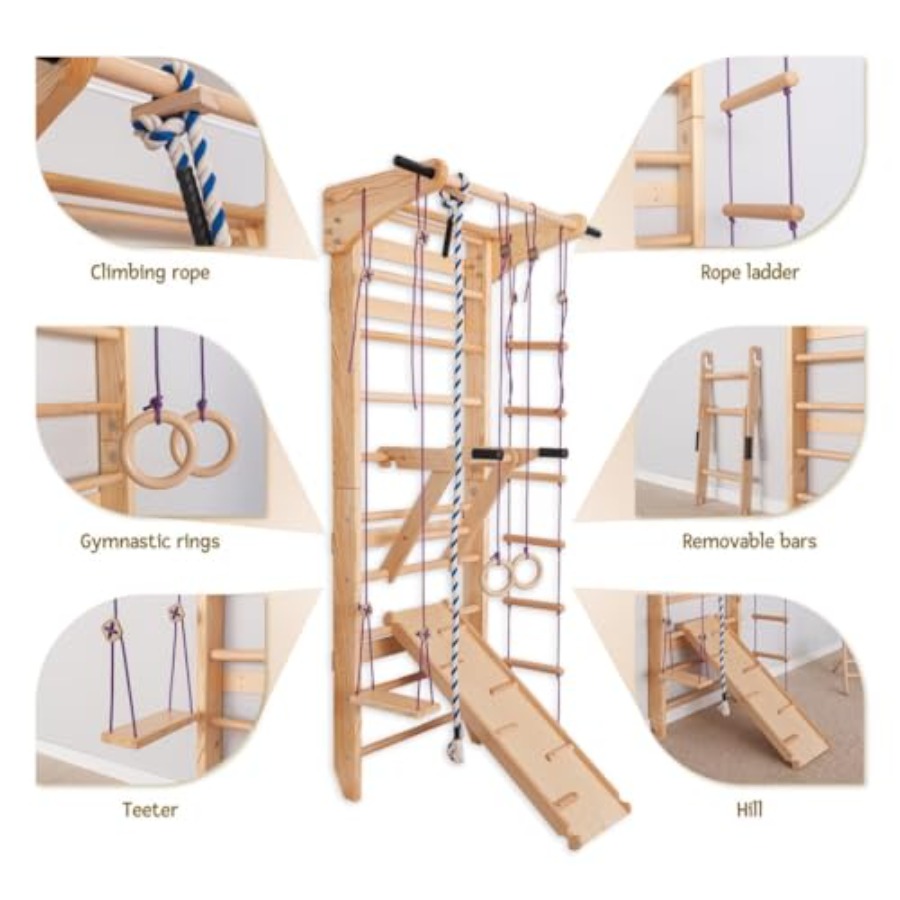 Swedish Ladder Wall Bars for h - огляд і ціна Gymnastic Ring Wood
