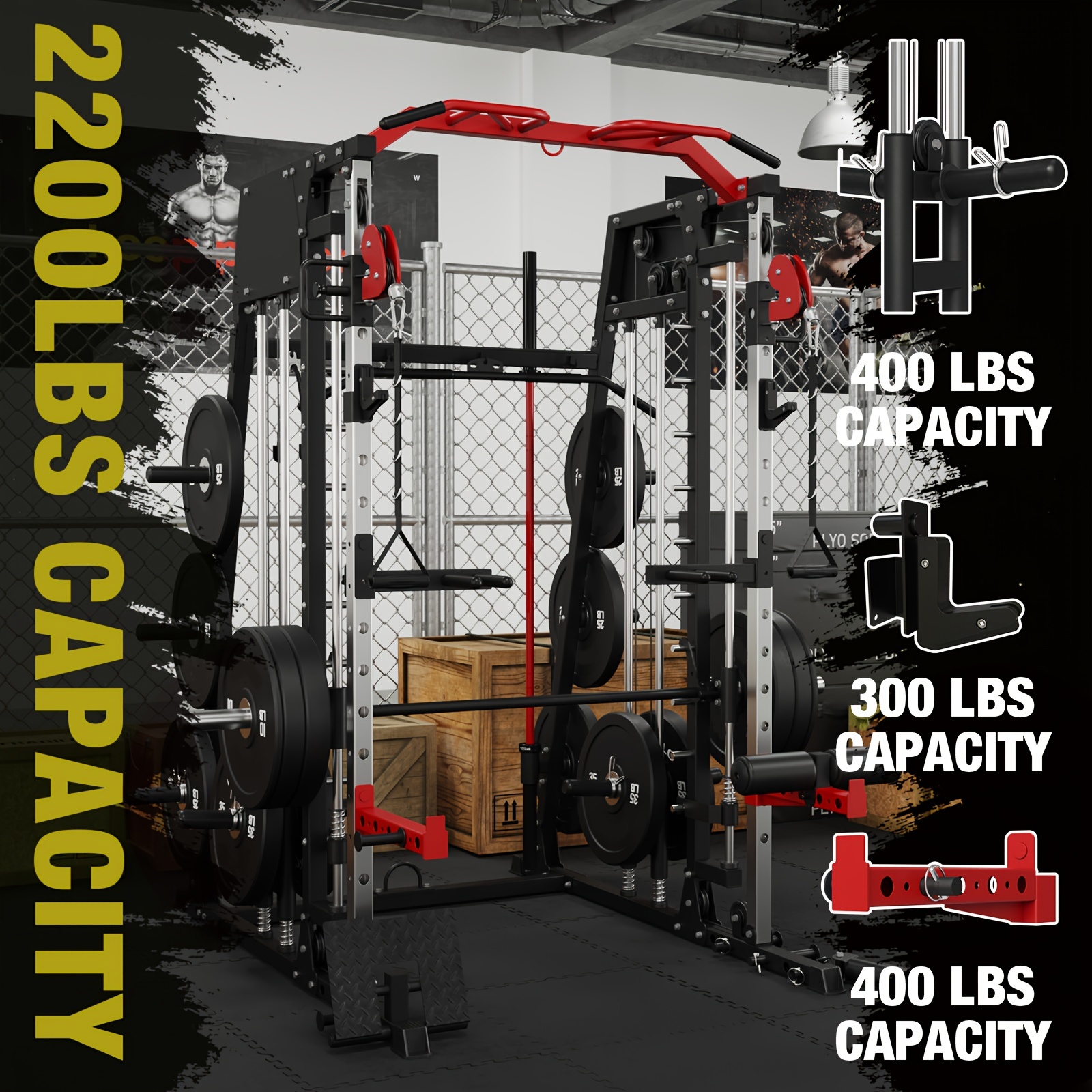 ALL-IN-ONE 2200lbs Smith Machi - огляд і ціна Landmine Barbell Attachment