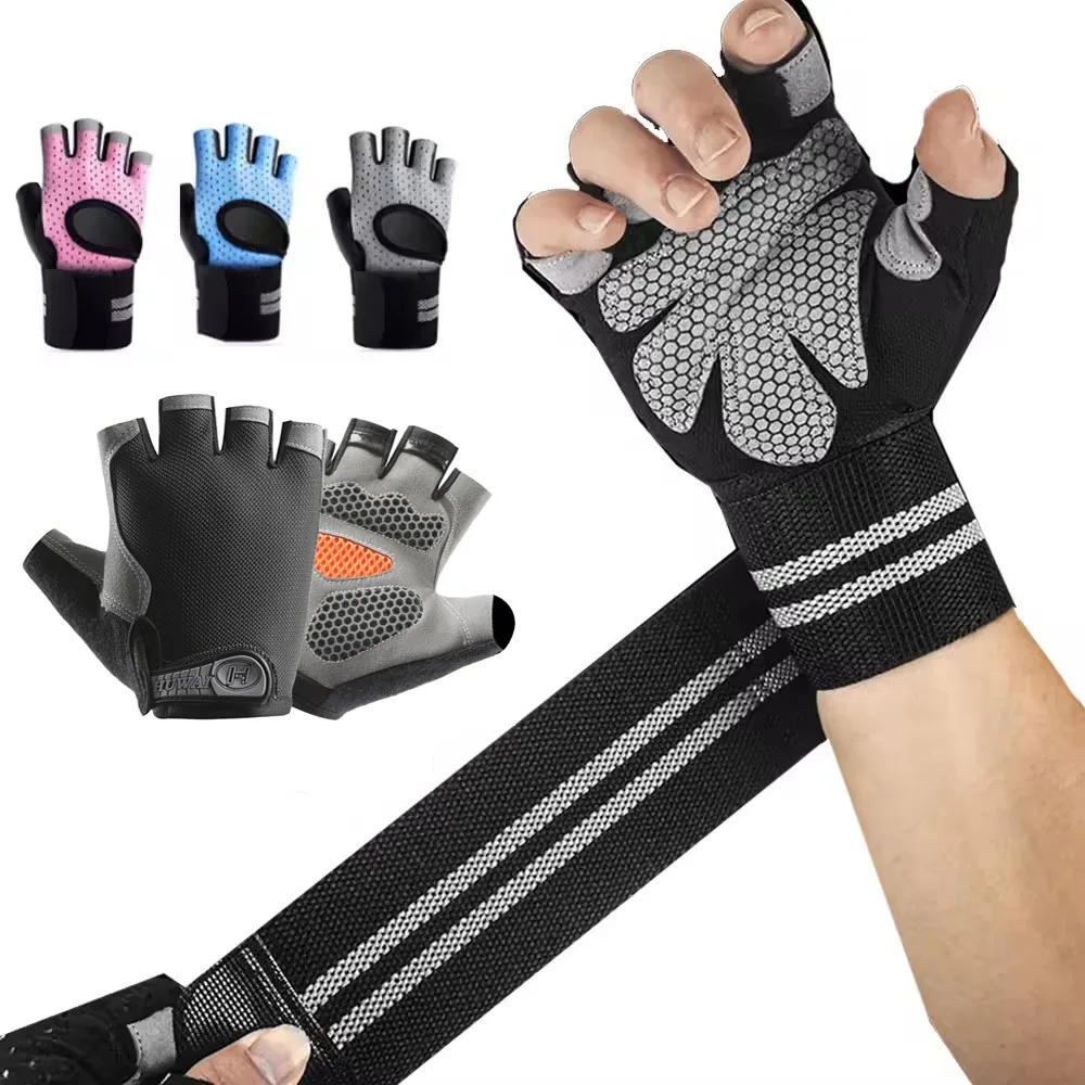 1Pair Half Finger Gym Fitness  - огляд і ціна Crossfit Workout With Equipment