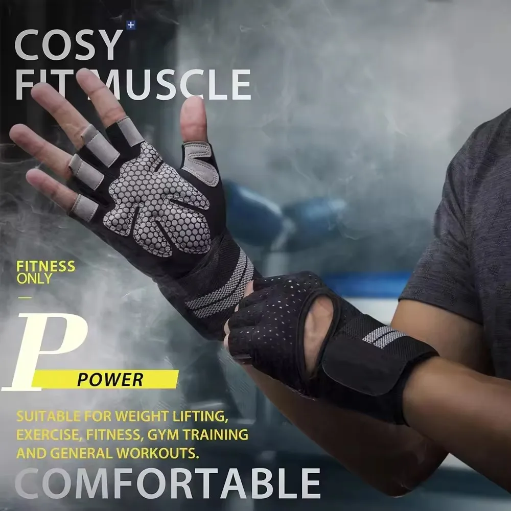 1Pair Half Finger Gym Fitness  - огляд і ціна Crossfit Workout With Equipment