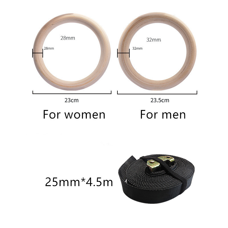 28/32MM Wood Gymnastic Rings N - огляд і ціна Gymnastic Ring Wood